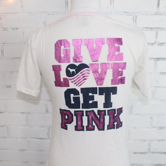 PINK Victoria's Secret Metallic Letters T-Shirt - Picture 5 of 8